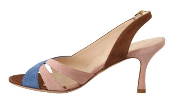GIA COUTURE Chic Multicolor Suede Slingback Heel Sandals - Image 2