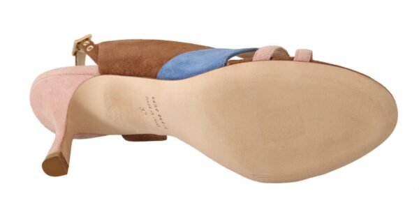 GIA COUTURE Chic Multicolor Suede Slingback Heel Sandals - Image 3