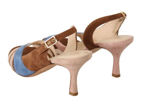 GIA COUTURE Chic Multicolor Suede Slingback Heel Sandals - Image 7