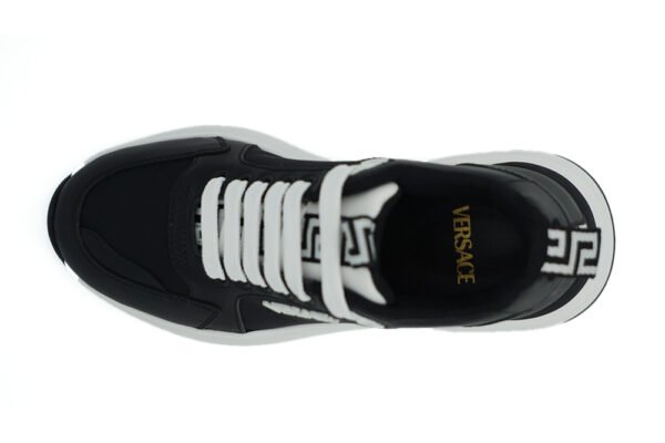 Versace Elegant Monochrome Leather Sneakers - Image 5