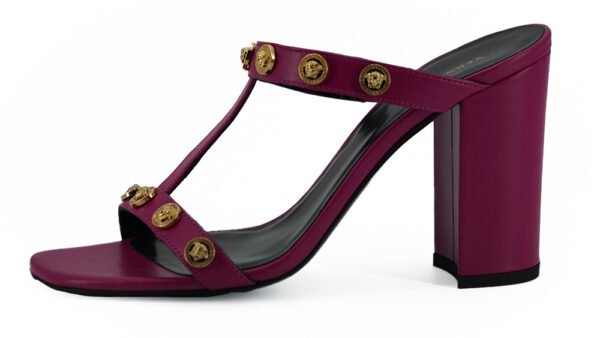 Versace Elegant Purple Calf Leather High Sandals - Image 4