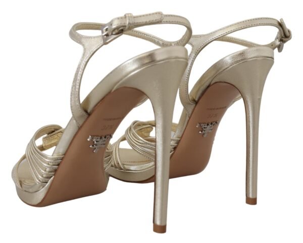 Prada Elegant Gold Stiletto Heel Sandals - Image 6