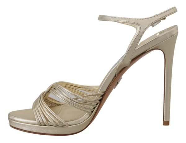Prada Elegant Gold Stiletto Heel Sandals - Image 7