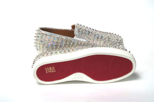 Christian Louboutin White Ab/Clear Ab Roller Boat Woman Flat Sneaker - Image 4