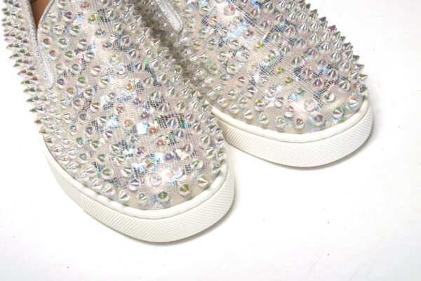 Christian Louboutin White Ab/Clear Ab Roller Boat Woman Flat Sneaker - Image 8