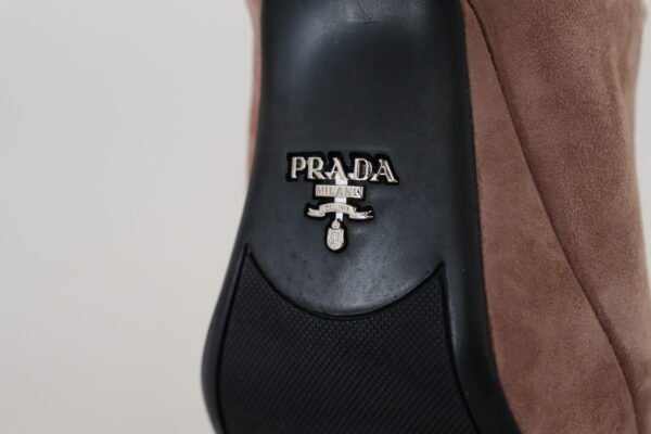 Prada Elegant Dark Rose Suede Heels - Image 8