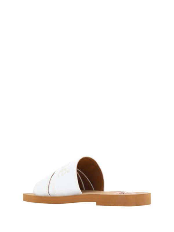 Chloé Elegant White Cotton Slide Sandals - Image 3