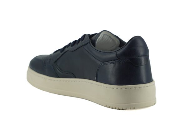Saxone of Scotland Elegant Navy Blue Leather Sneakers - Image 3