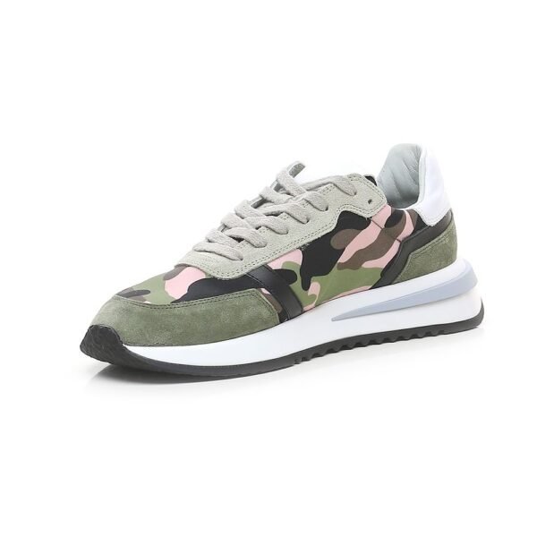 Philippe Model Chic Army Suede-Trimmed Fabric Sneakers - Image 3
