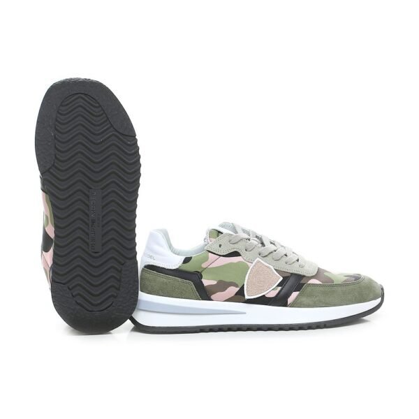 Philippe Model Chic Army Suede-Trimmed Fabric Sneakers - Image 5