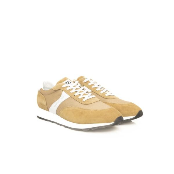 Cerruti 1881 Beige Calf Leather Men Sneaker - Image 3