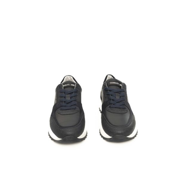 Cerruti 1881 Blue Leather Men Sneaker - Image 2