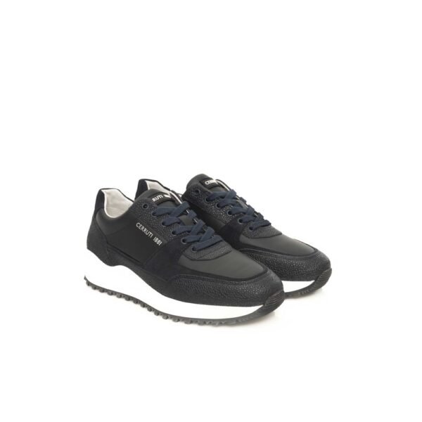 Cerruti 1881 Blue Leather Men Sneaker - Image 3
