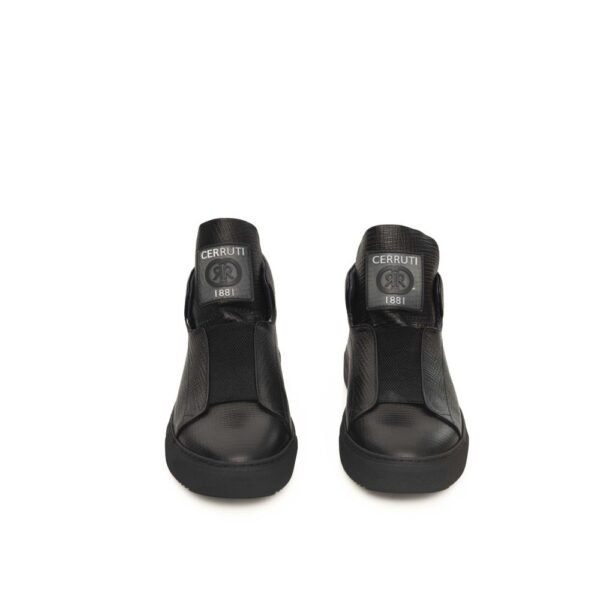 Cerruti 1881 Black Leather Men Sneaker - Image 2