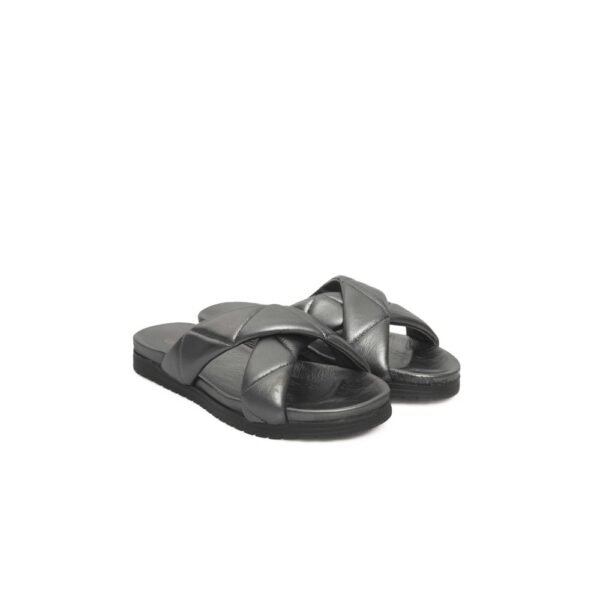 Cerruti 1881 Gray Sheepskin Women Sandal - Image 3