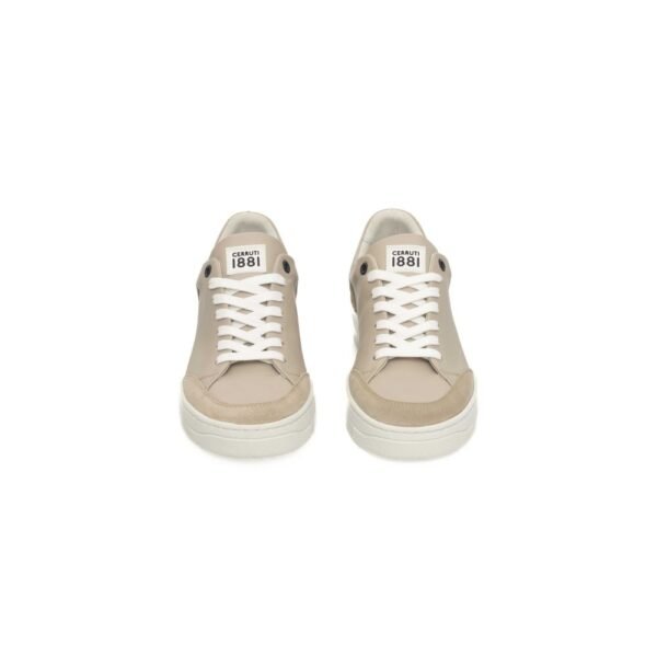 Cerruti 1881 Beige Leather Women Sneaker - Image 2