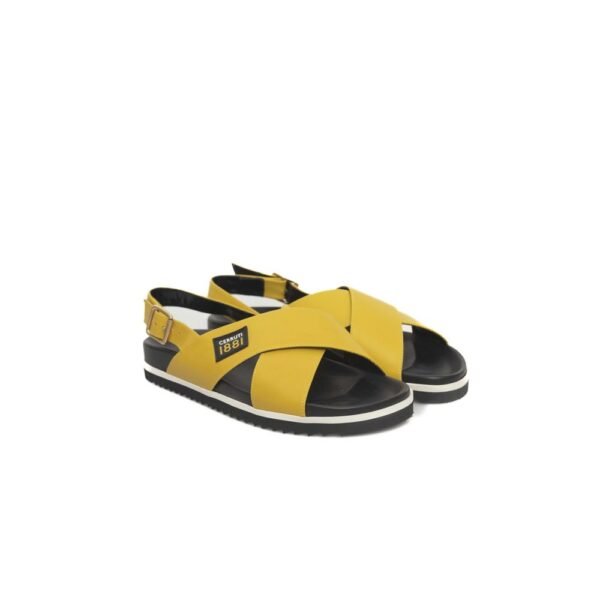 Cerruti 1881 Yellow Calf Leather Women Sandal - Image 3