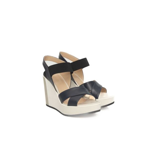 Cerruti 1881 Blue Calf Leather Women Sandal - Image 3