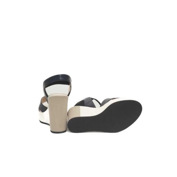 Cerruti 1881 Blue Calf Leather Women Sandal - Image 4