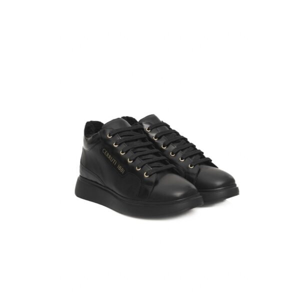 Cerruti 1881 Black Leather Women Sneaker - Image 3