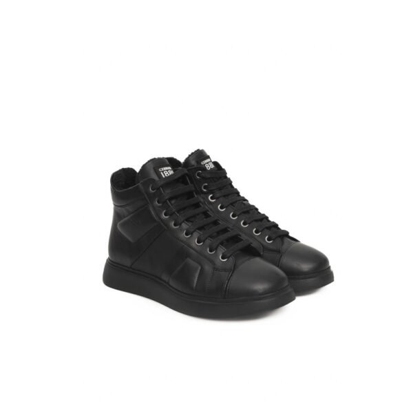 Cerruti 1881 Black Leather Women Sneaker - Image 3