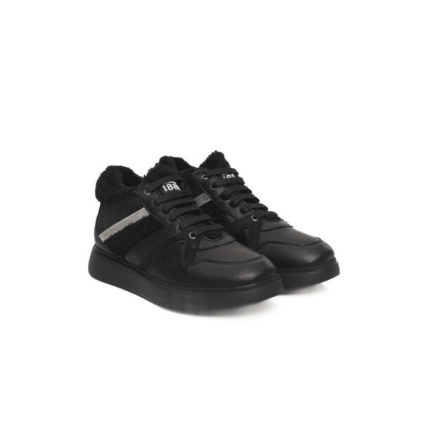 Cerruti 1881 Black Leather Women Sneaker - Image 3