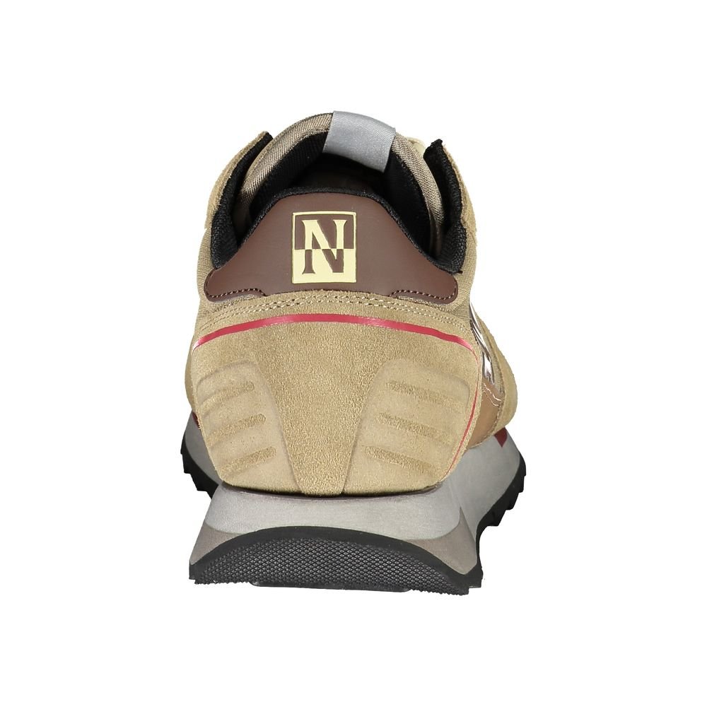 Napapijri Beige Contrast Lace-up Sports Sneakers - Image 3