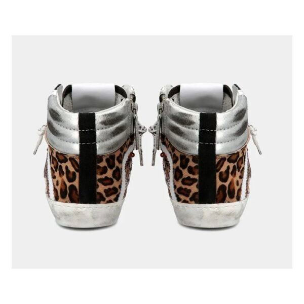Philippe Model Elegant Gray Leather Sneakers with Sequin Details - Image 5