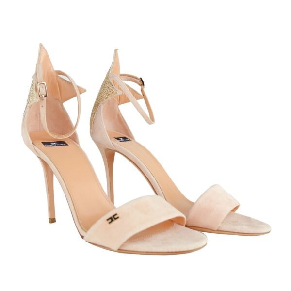Elisabetta Franchi Studded Star Suede Heeled Sandals - Image 4
