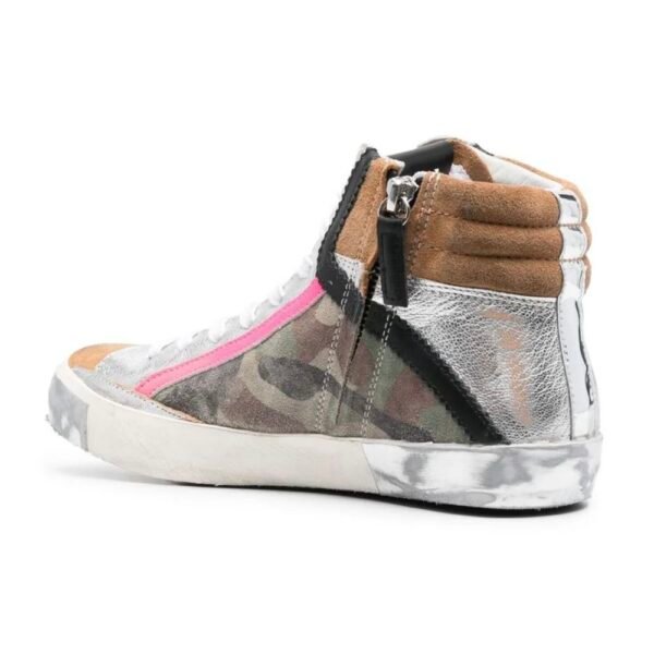 Philippe Model Army Green High-Top Sneakers with Leather Accents - Image 5