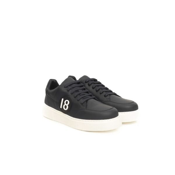 Cerruti 1881 Blue Leather Men Sneaker - Image 3