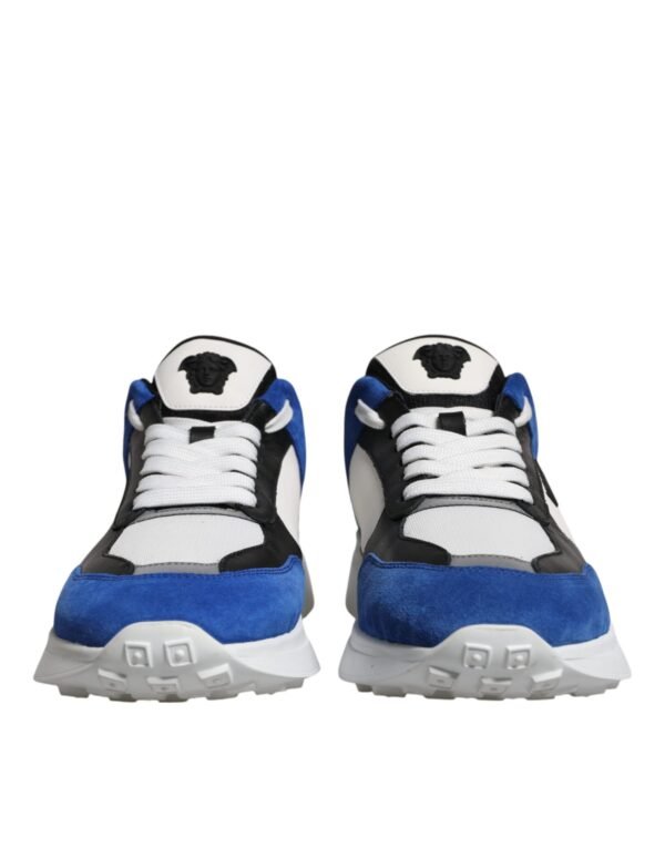 Versace Multicolor Canvas Quad Fabric Medusa Low Top Sneakers Shoes - Image 2