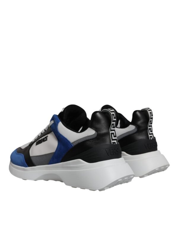 Versace Multicolor Canvas Quad Fabric Medusa Low Top Sneakers Shoes - Image 4