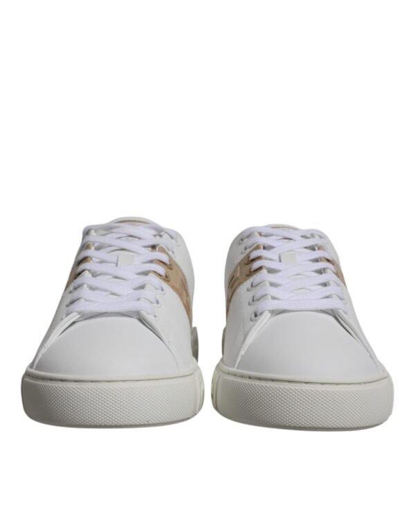 Versace White Brown Greca Print TPU Low Top Men Sneakers Shoes - Image 2