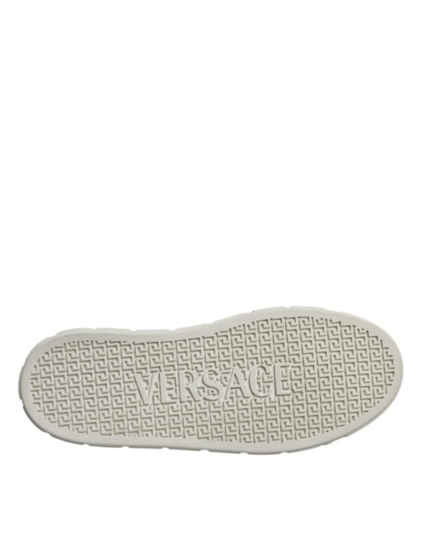 Versace White Brown Greca Print TPU Low Top Men Sneakers Shoes - Image 7
