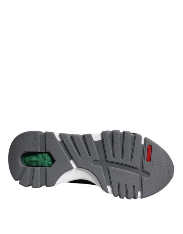 Versace Black Leather Neoprene Chunky Low Top Sneakers Squalo Shoes - Image 7