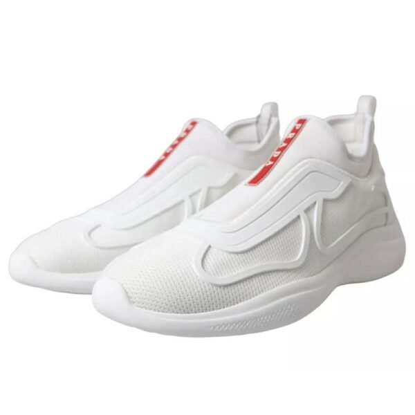 Prada White Nylon Sneaker - Image 4