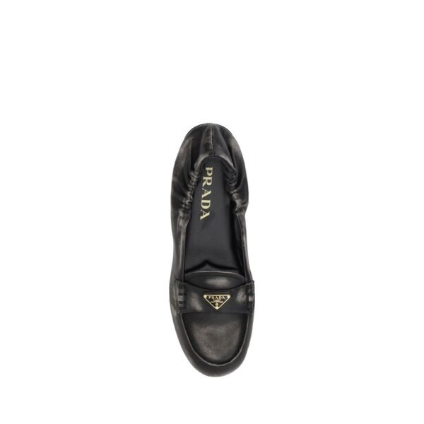 Prada Vintage-effect leather Loafers - Image 4
