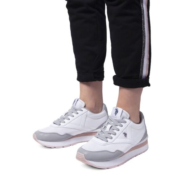 U.S. POLO ASSN. White Polyester Women Sneaker - Image 3