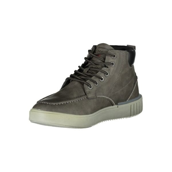 U.S. POLO ASSN. Sophisticated Gray Lace-Up Boots with Contrast Detailing - Image 3