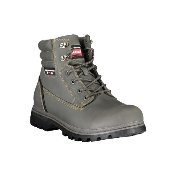 Carrera Chic Gray Lace-Up Boots with Contrast Details - Image 2