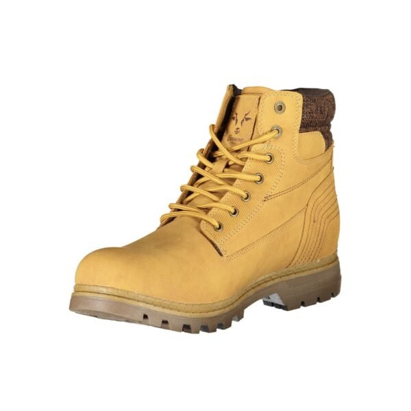 Carrera Sleek Yellow Lace-Up Boots with Contrast Detail - Image 3