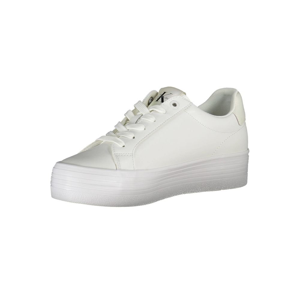 Calvin Klein Sleek White Lace-Up Sneakers with Contrast Detail - Image 2