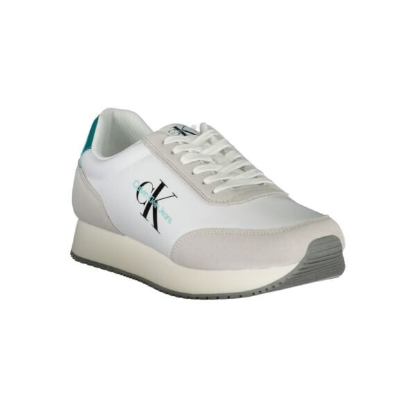 Calvin Klein Elegant White Lace-Up Sneakers with Contrasting Detail - Image 2