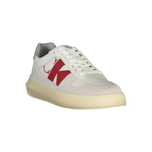 Calvin Klein Sleek White Lace-Up Sneakers with Contrast Details - Image 2