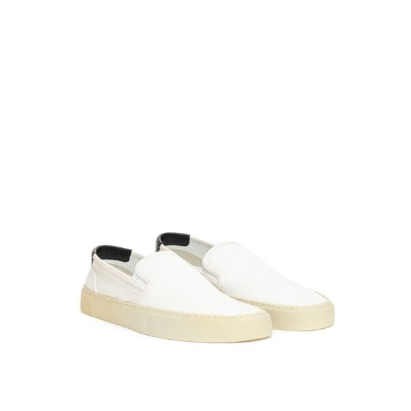 Saint Laurent White Cotton Sneaker - Image 2
