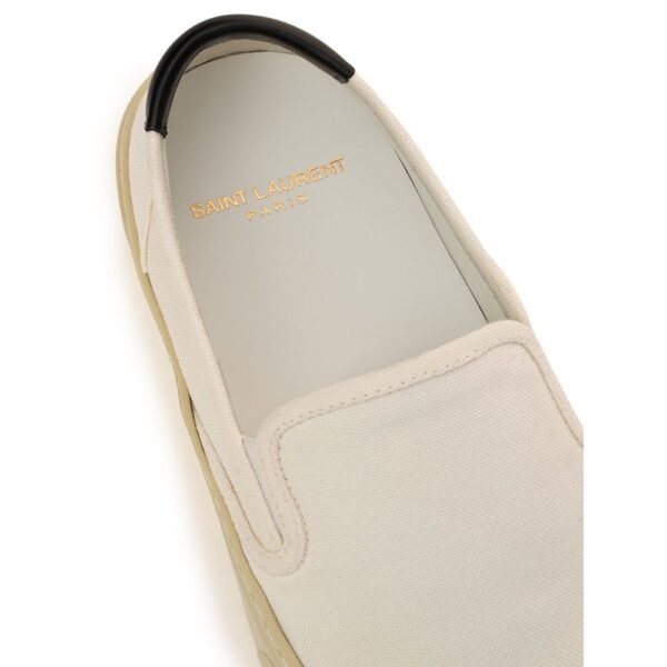 Saint Laurent White Cotton Sneaker - Image 5
