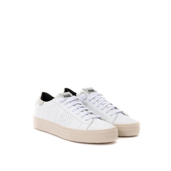 P448 White Leather Sneakers Elegant Casual Footwear - Image 3