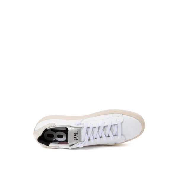 P448 White Leather Sneakers Elegant Casual Footwear - Image 4