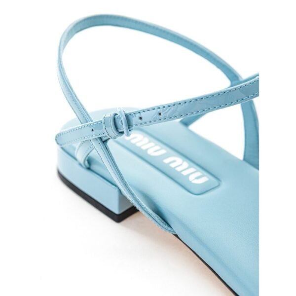 Miu Miu Light Blue Vernice Sandal - Image 5
